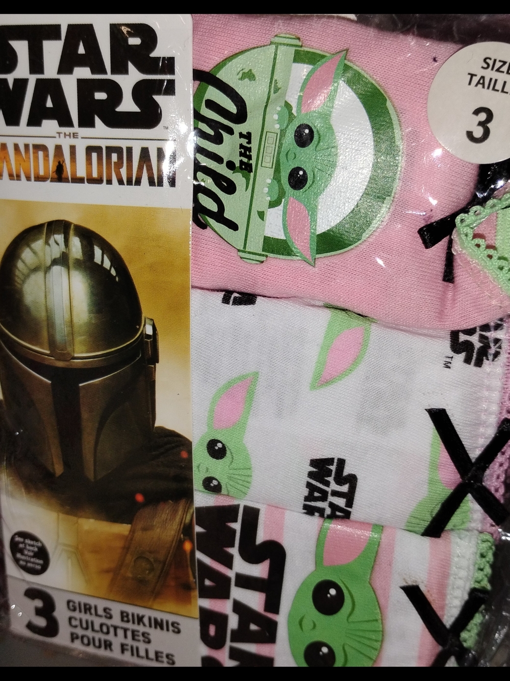 Toddler Girls' Star Wars Bikini Briefs Three Piece Set - Pink, White & Green